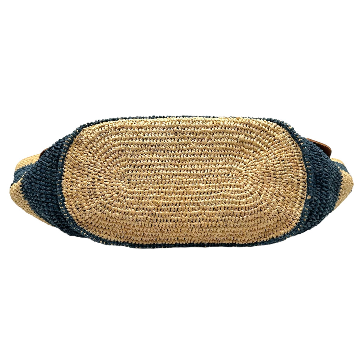 Balenciaga Raffia Beach Tote Bag Navy Blue Beige Stripes