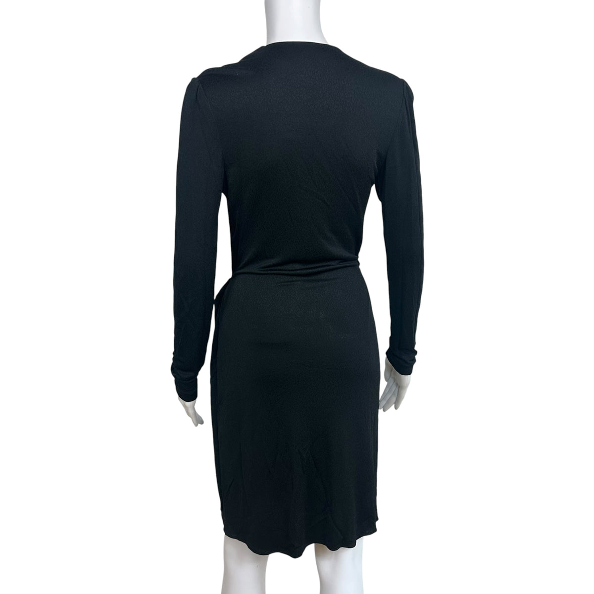 Gucci Black Leopard Print Knit Wrap Longsleeve Midi Dress
