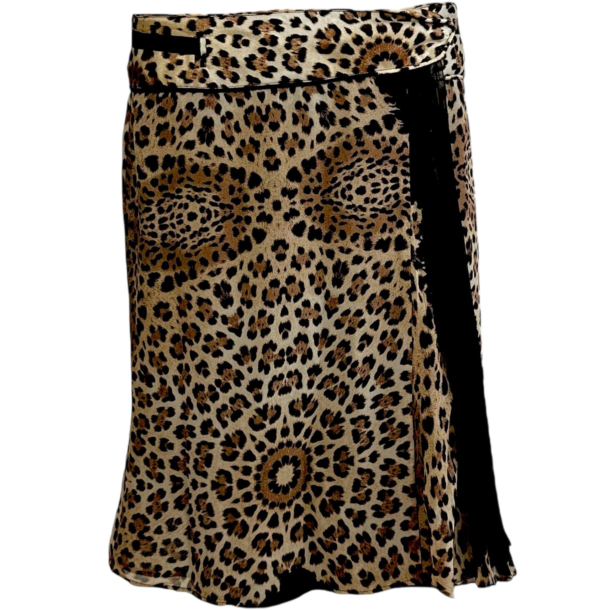 Roberto Cavalli 2006 Leopard Print Silk Wrap Skirt - Outfit Repeater