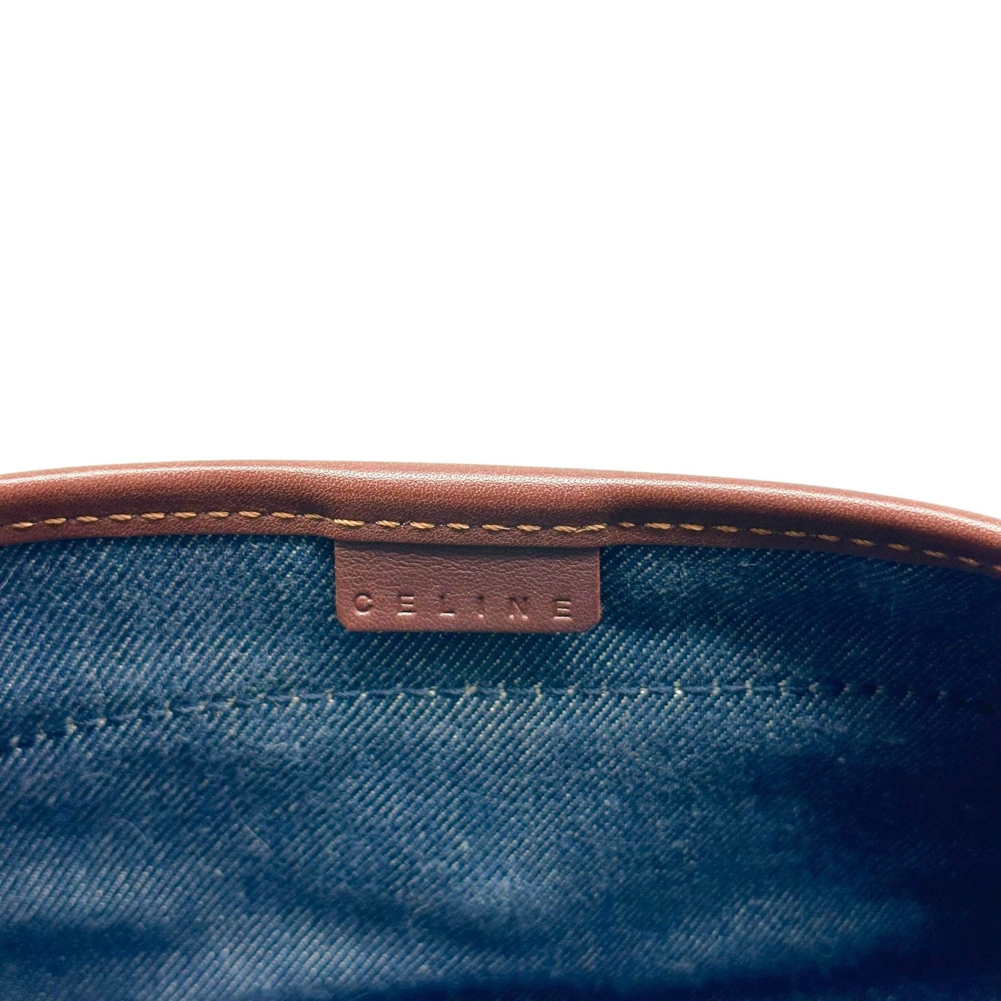 Celine Denim Triomphe Monogram Poulbot Bag