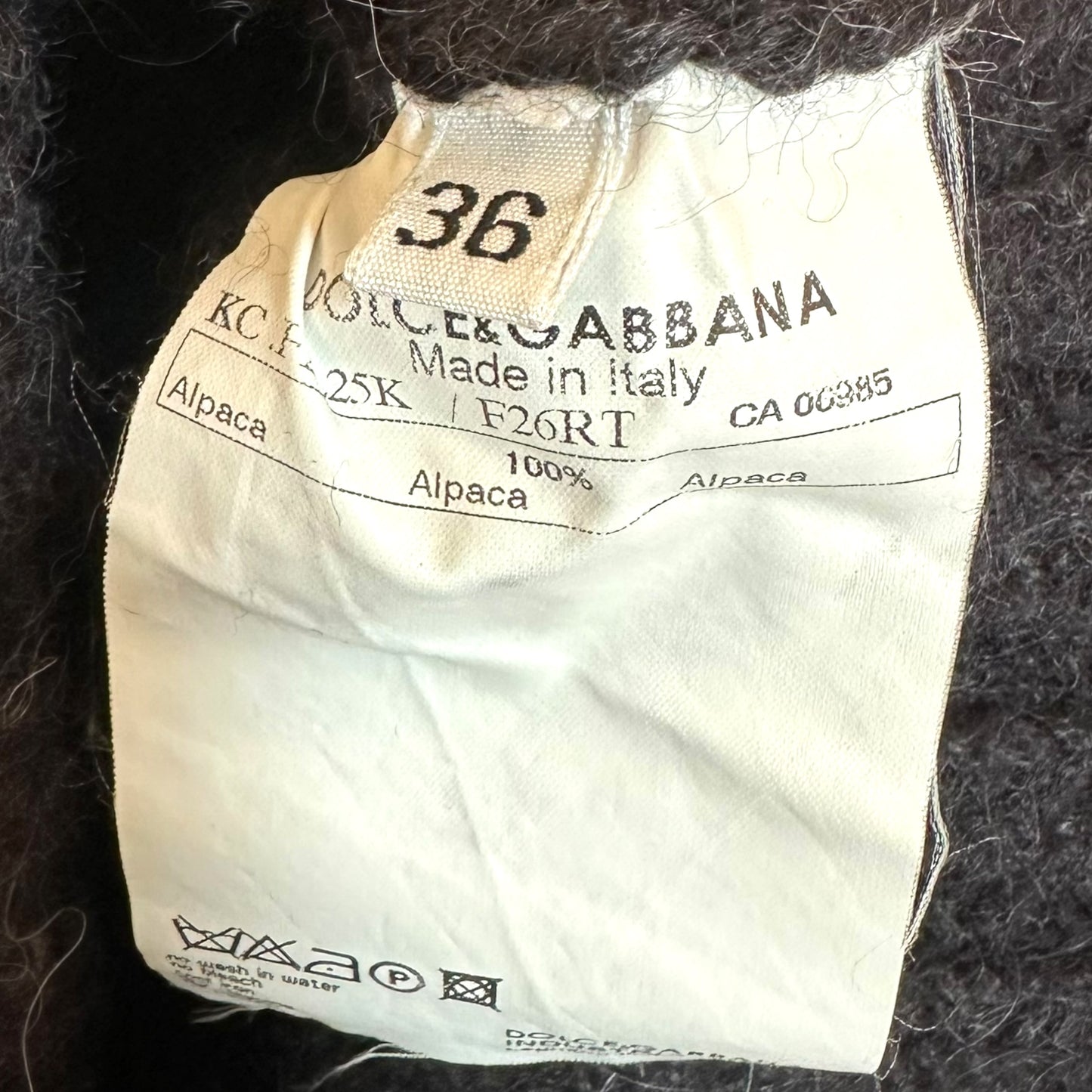 Dolce & Gabbana Black Alpaca 'Kimono' Knit