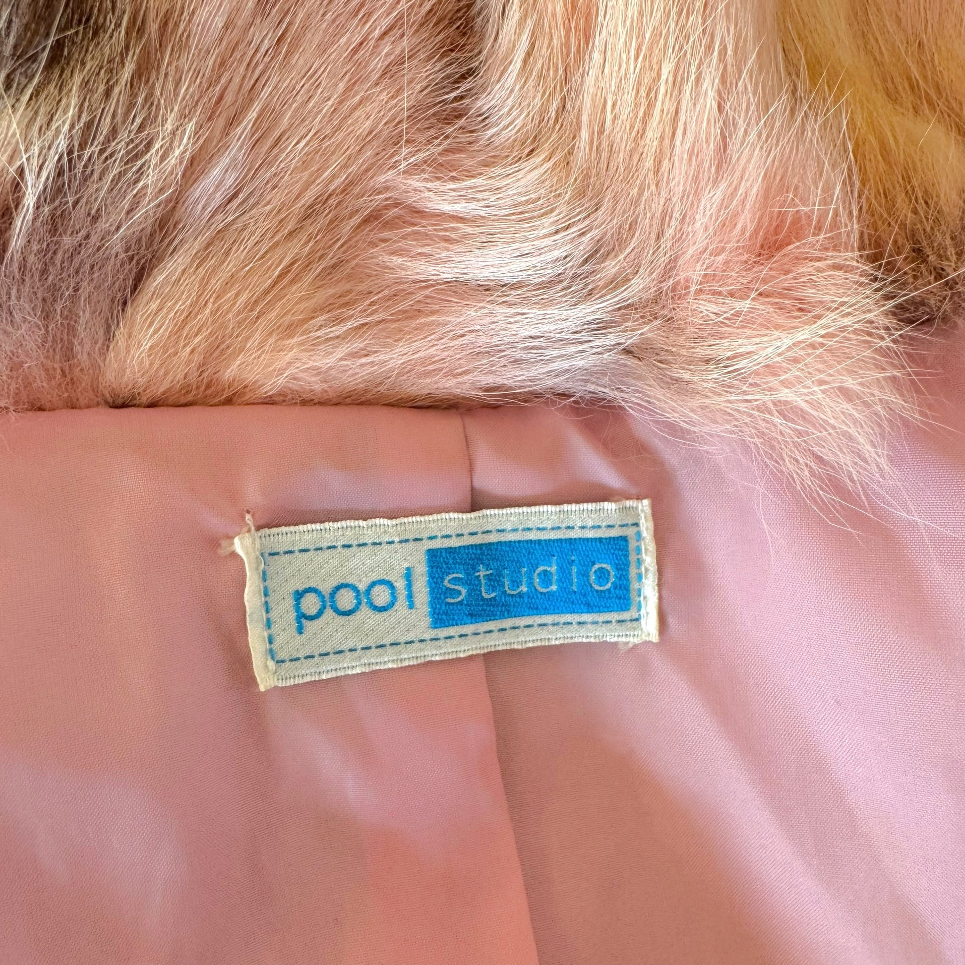 Vintage Pink Brown Fur Coat Early 2000s