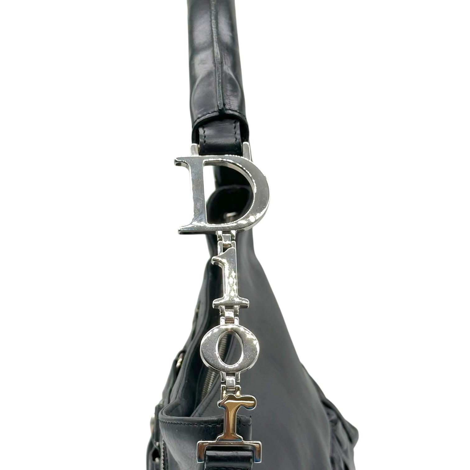 Christian Dior Black Leather Corset Shoulder Bag