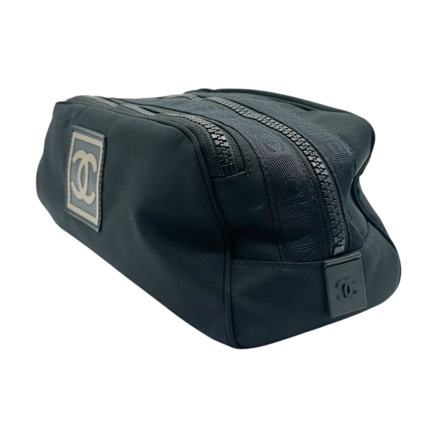 Chanel Sport Black Nylon Multi-Zip Cosmetic Bag 2002-03