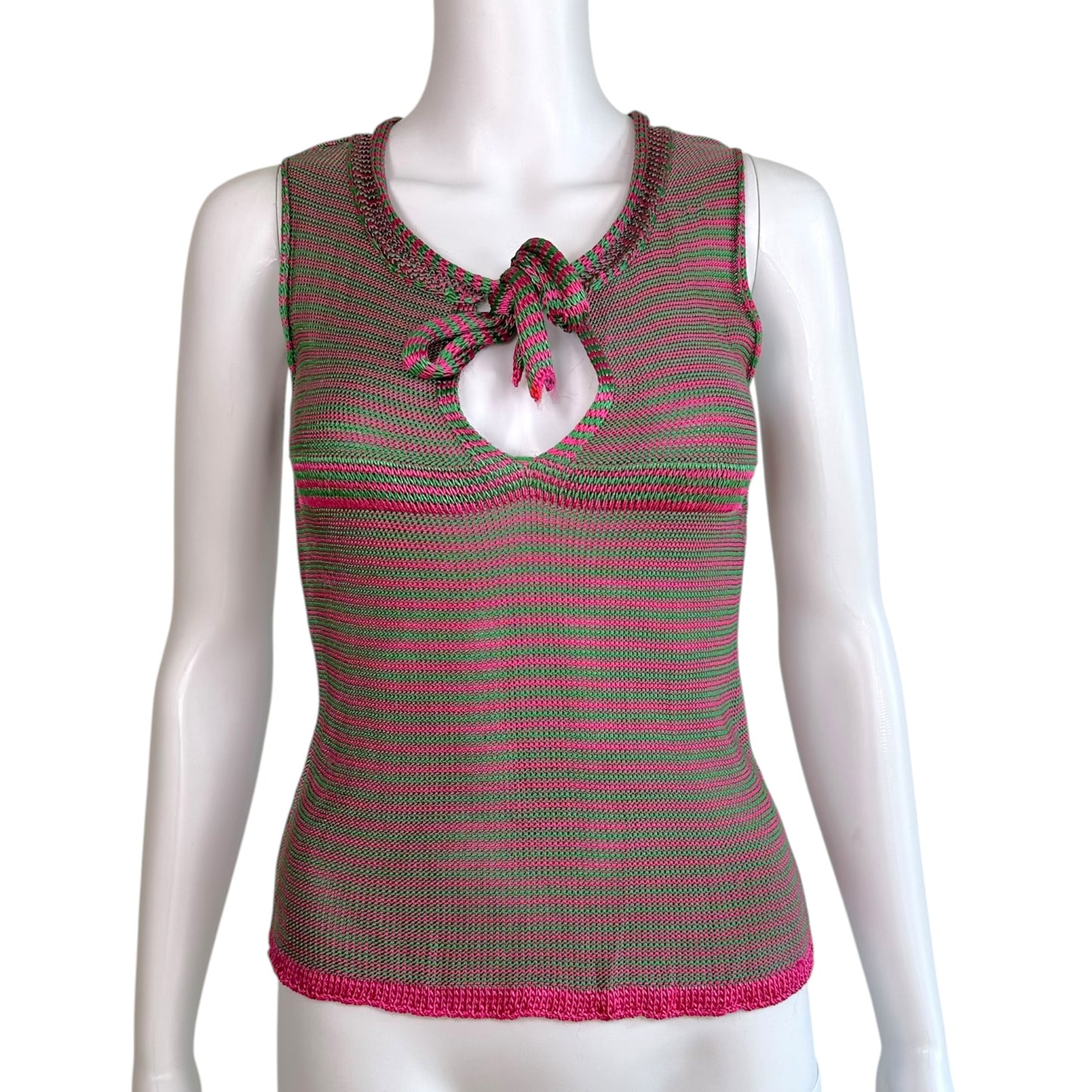 Just Cavalli Knit Tank Top Pink Green Striped