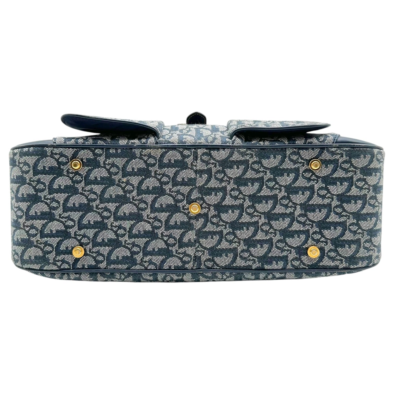 Christian Dior Bowler Bag Navy Blue Trotter Monogram