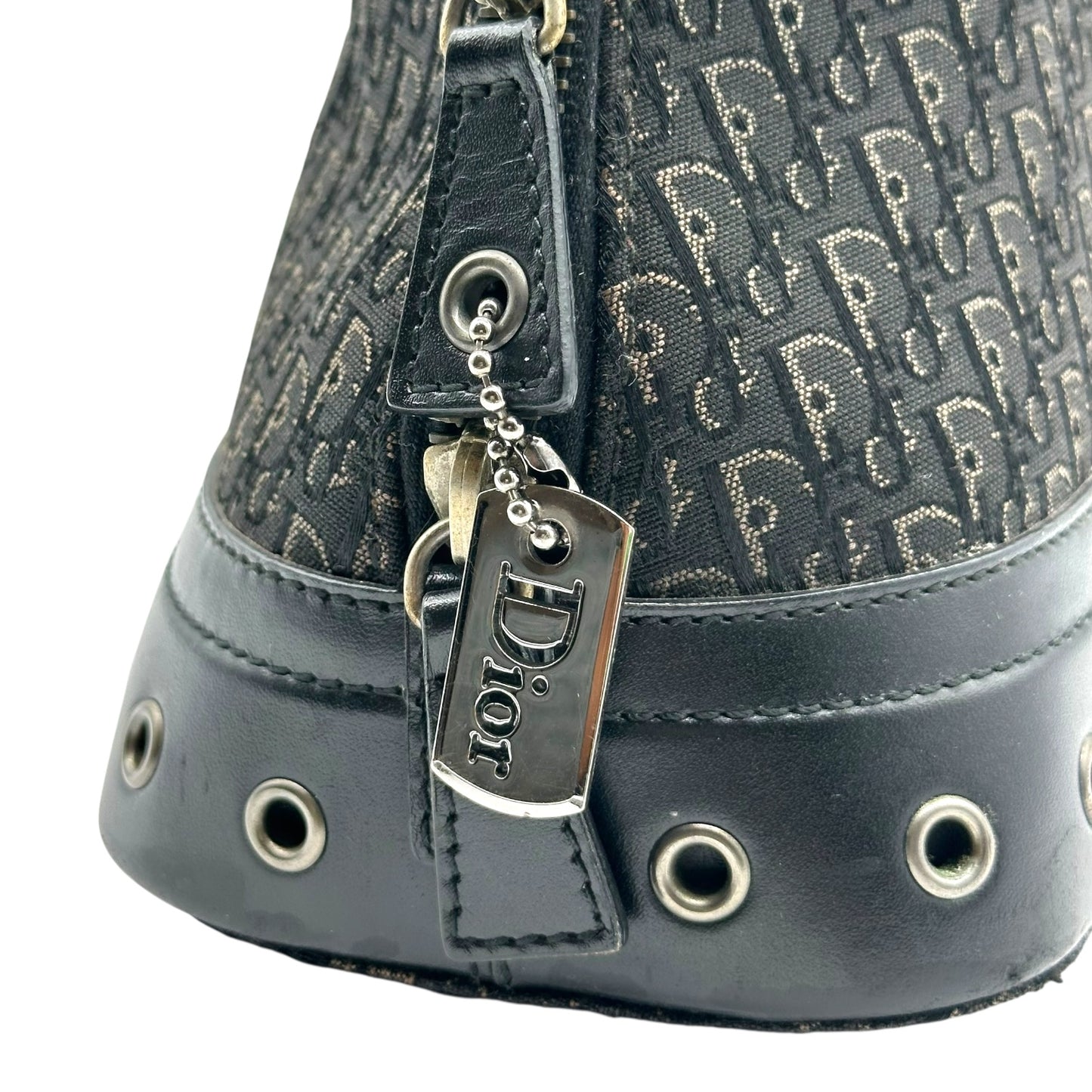 Christian Dior Black Trotter Monogram Street Chic Bowler Bag