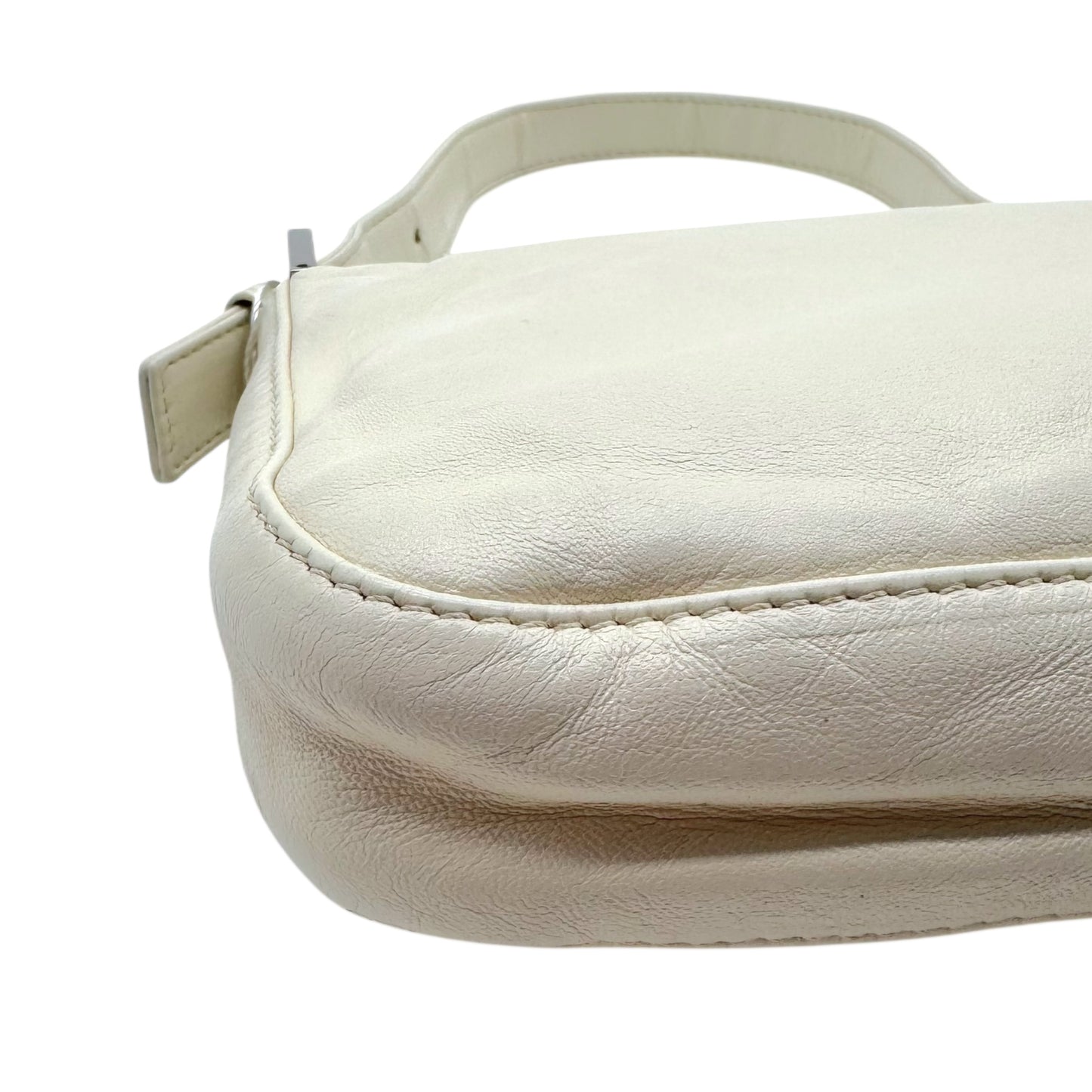 Fendi White Leather & Yellow Enamel Baguette Bag - Outfit Repeater