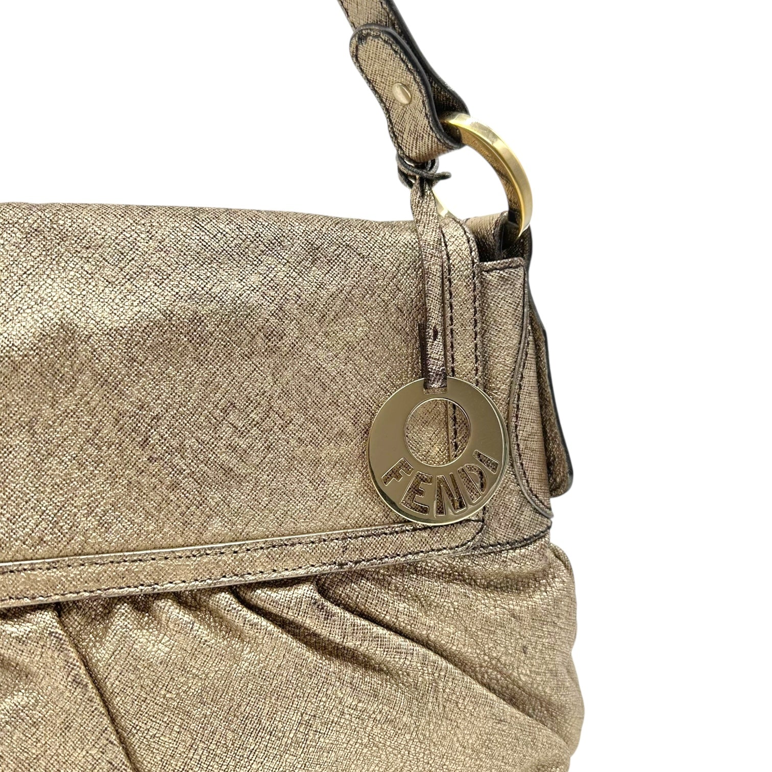 Fendi Gold Leather Medium Chef Bag