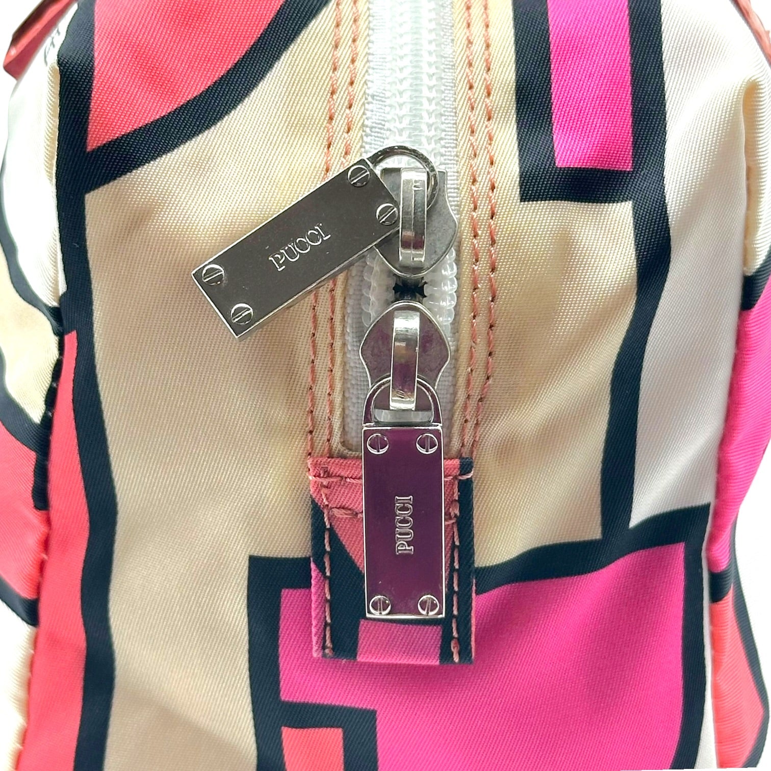 Emilio Pucci Printed Nylon Top Handle Pochette Bag