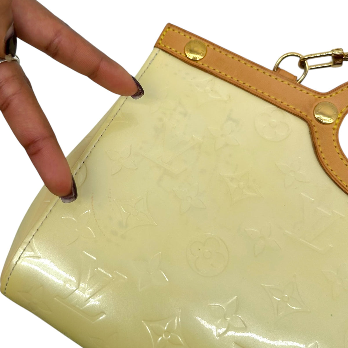 Louis Vuitton Vernis Monogram 2-Way Bag Butter Yellow