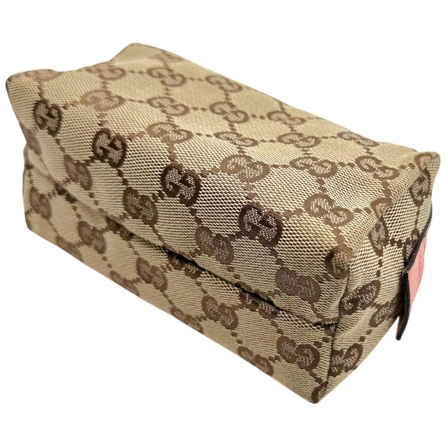 Gucci Small Cosmetic Pouch Pink Tan Monogram