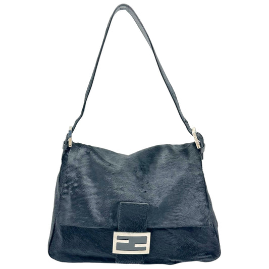 Fendi Black Ponyhair Mama Baguette Shoulder Bag