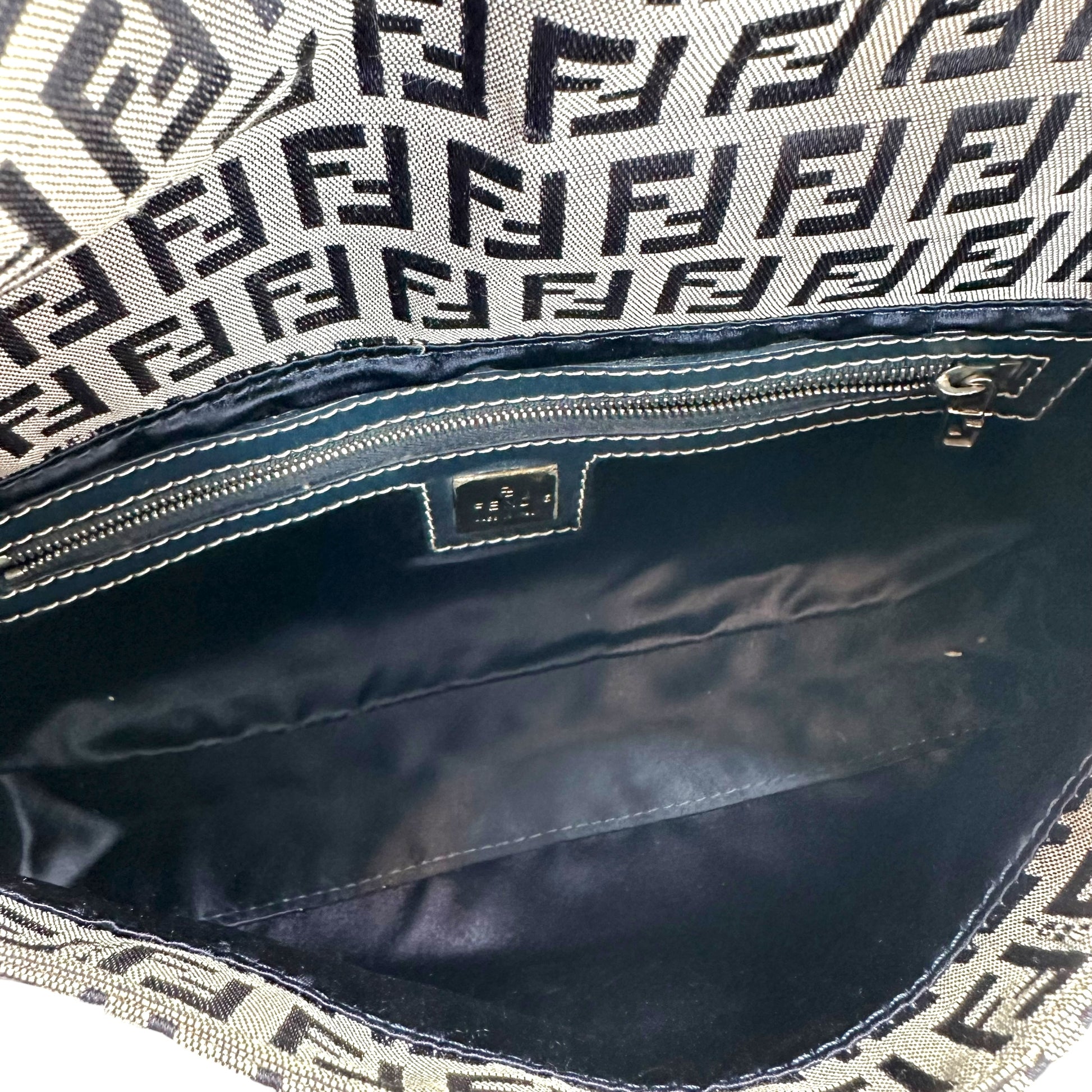 Fendi Navy Blue Zucchino Monogram Baguette Bag - Outfit Repeater