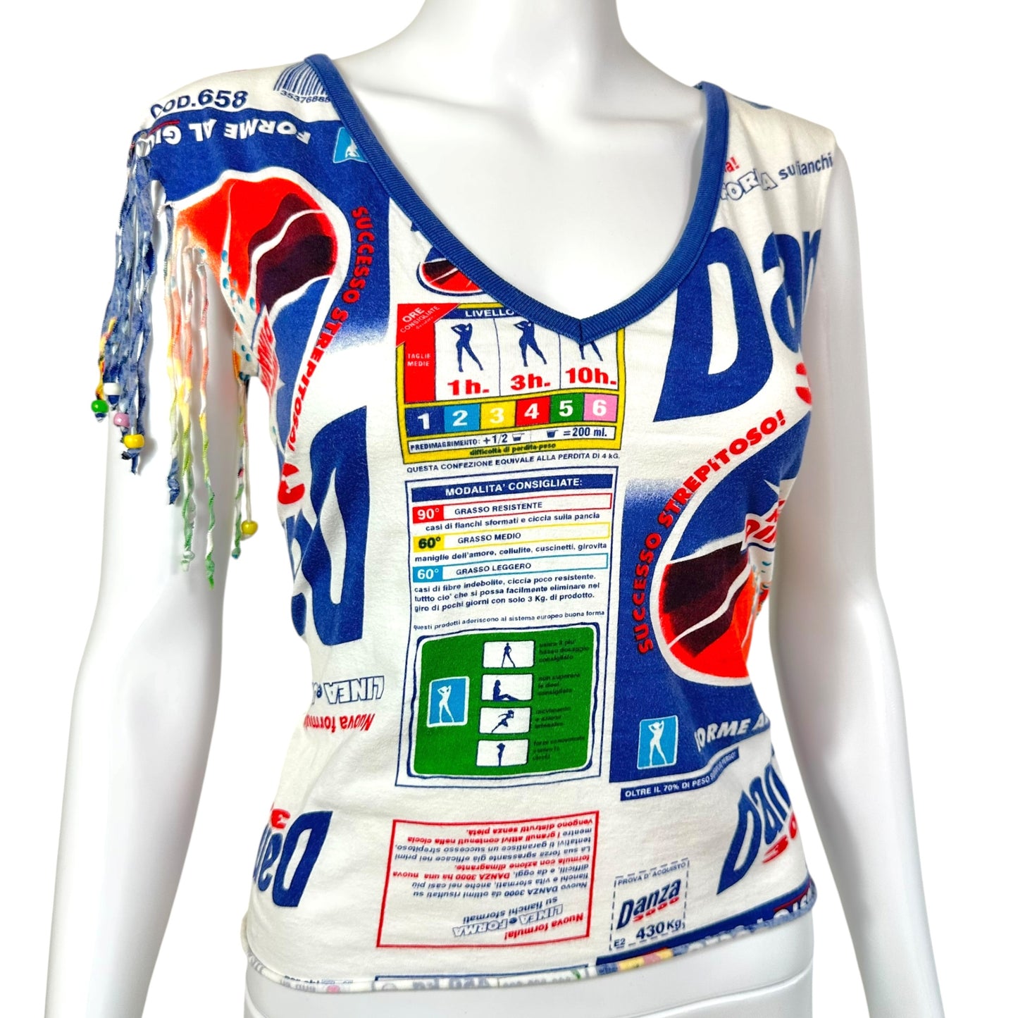 D&G Dolce & Gabbana Multicolor Advertisement Print Top