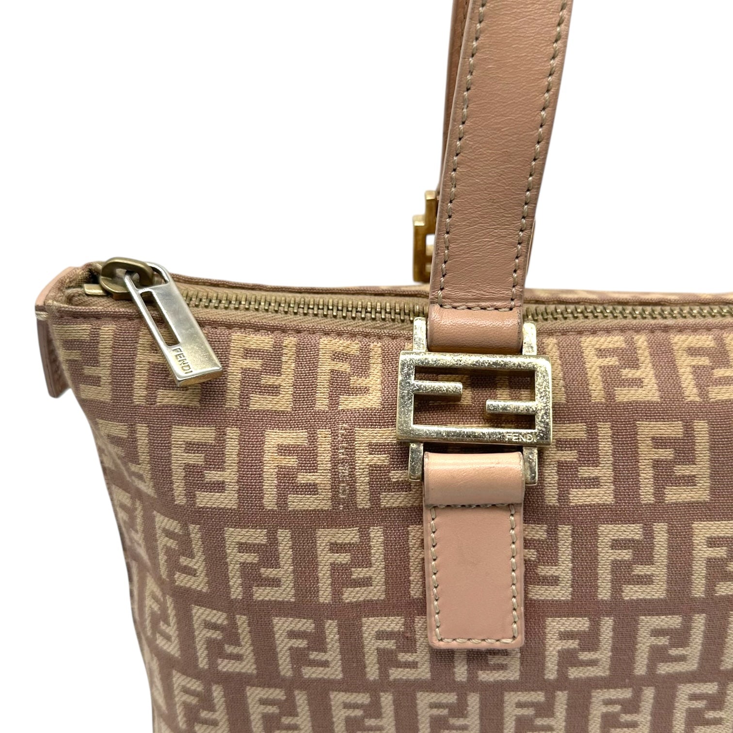 Fendi Pink Zucchino Monogram Top Handle Tote Bag - Outfit Repeater