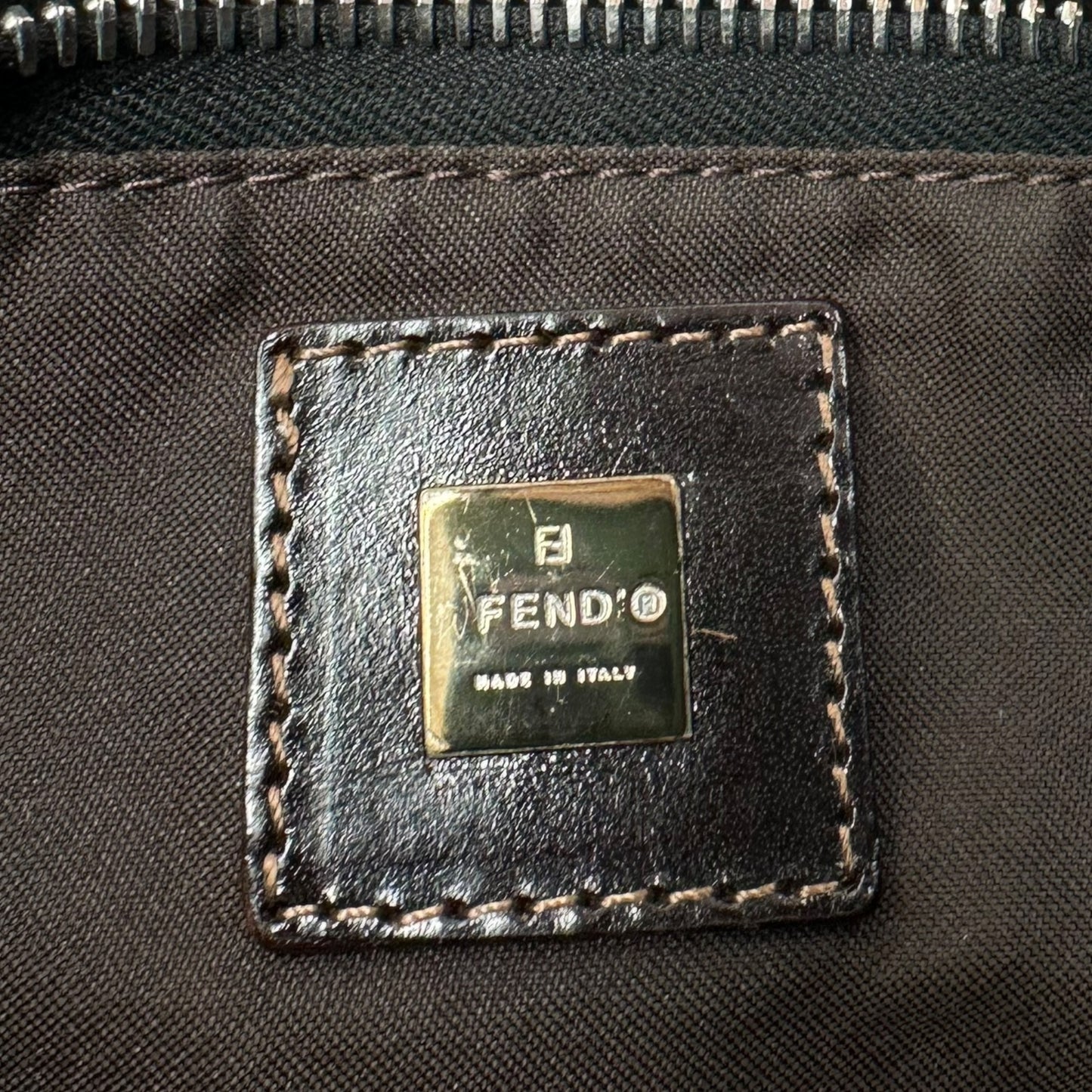 Fendi Black & Brown Suede Pochette Bag