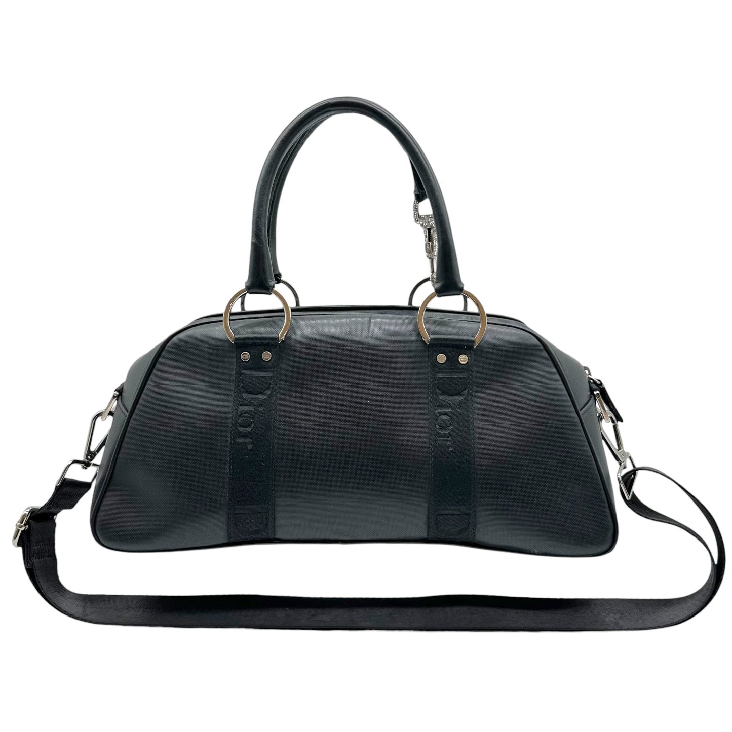 Christian Dior Hardcore Black Leather & Rhinestone 2-Way Bag