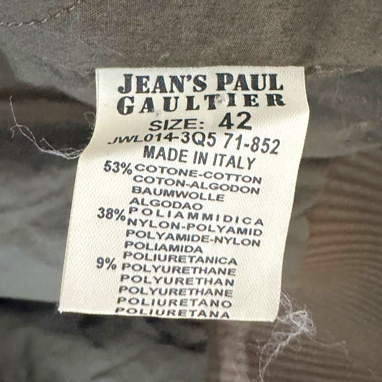 Jean Paul Gaultier Jean's 90's Khaki Green Satin Bomber Jacket