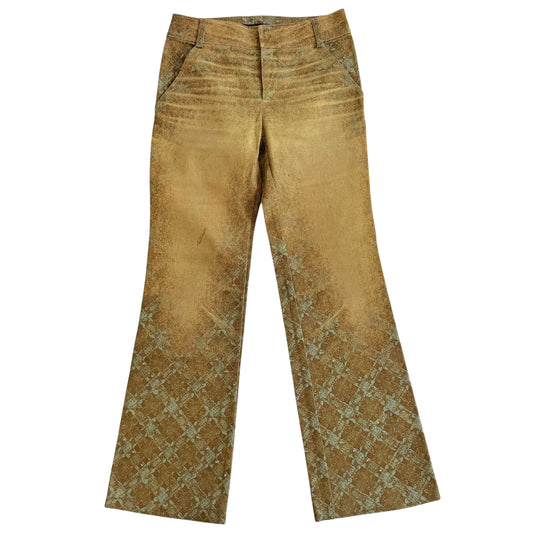 Roberto Cavalli F/W 1998 Brown & Turquoise Printed Glitter Jeans