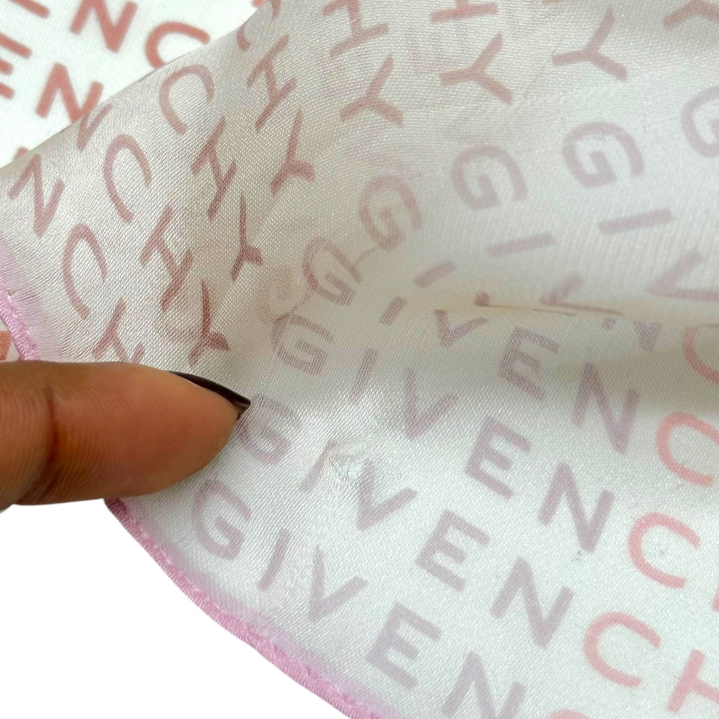 Givenchy Pink Logo Silk Scarf