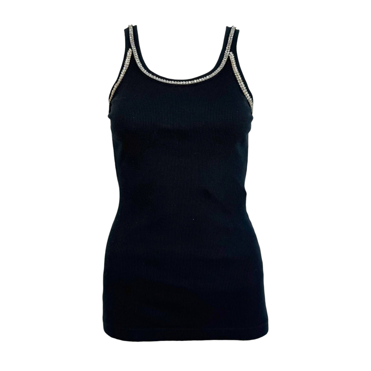 Dolce & Gabbana Black Rhinestone Logo Graphic Tank