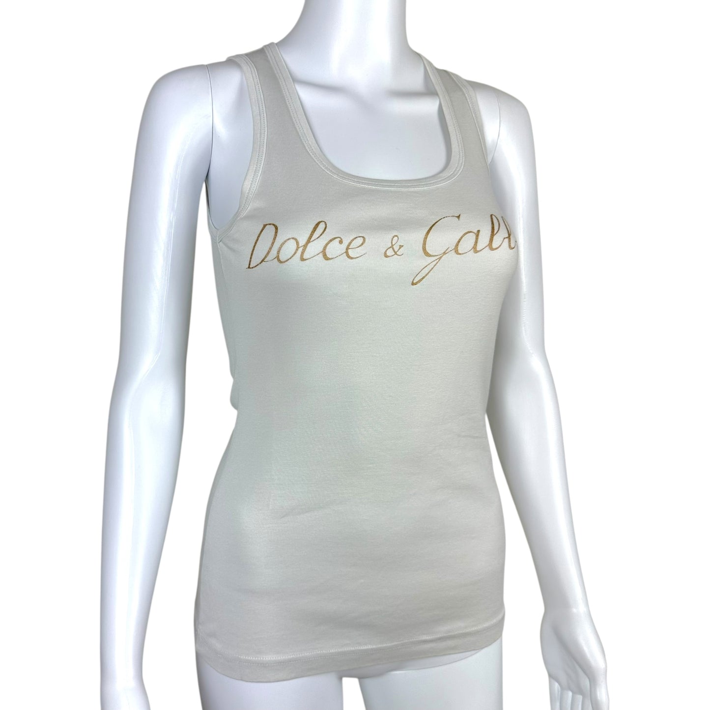 Dolce & Gabbana Gray & Gold Logo Tank
