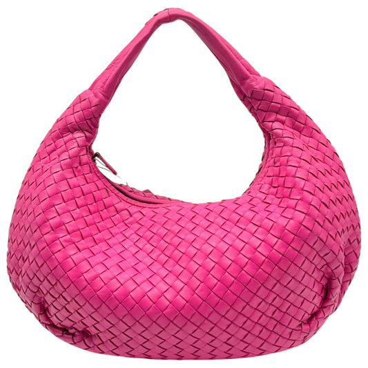 Bottega Veneta Hobo Bag Bright Pink Intrecciato Leather