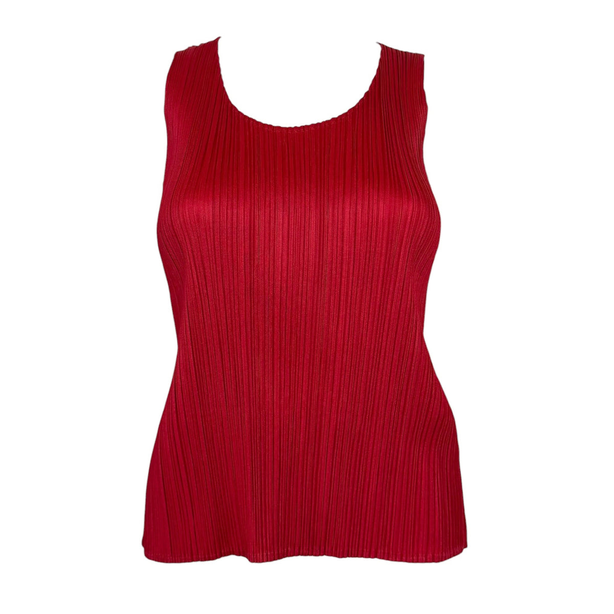Issey Miyake Pleats Please Red Pleated Tank Top Sz 3
