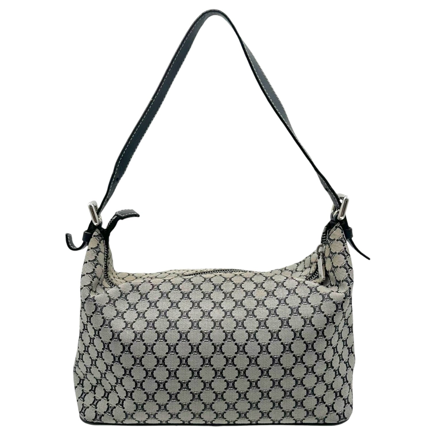 Celine Navy Blue Pochette Bag Triomphe Monogram