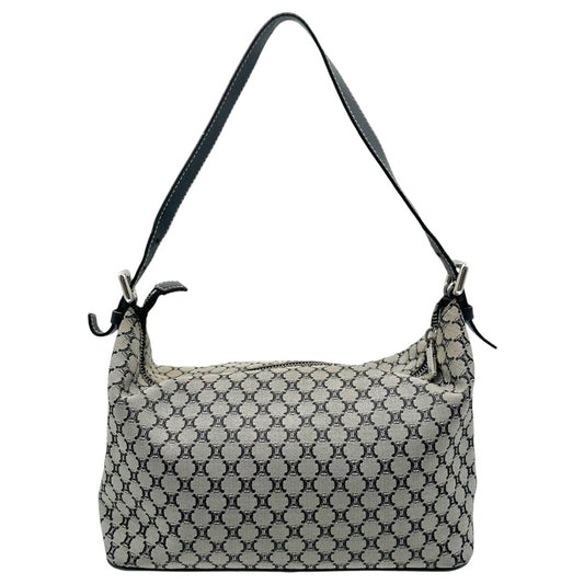 Celine Navy Blue Triomphe Monogram Pochette Bag