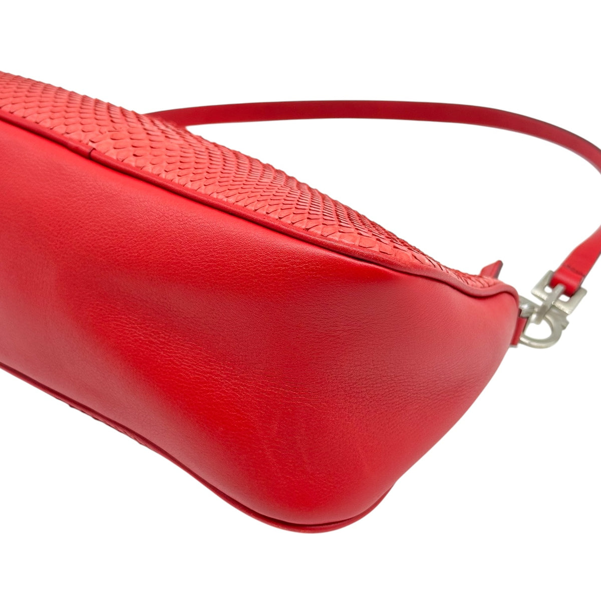 Salvatore Ferragamo Red Python Leather Pochette Bag