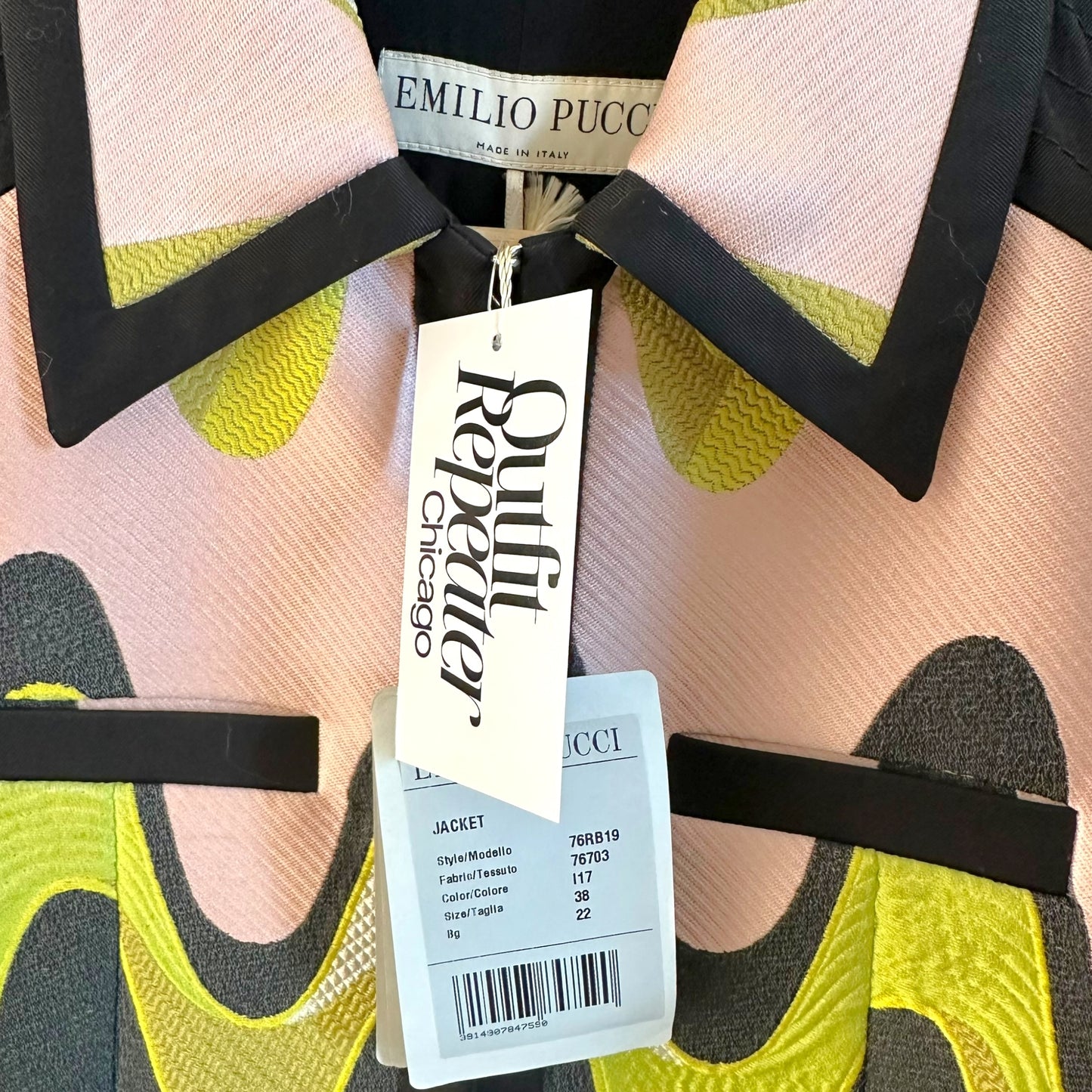 Emilio Pucci Pink & Green Printed Silk Jacket NEW