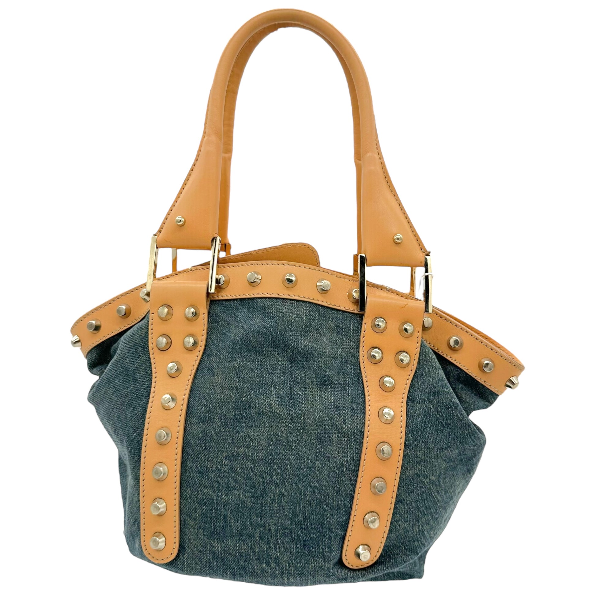Fendi Studded Denim Bucket Bag - Outfit Repeater