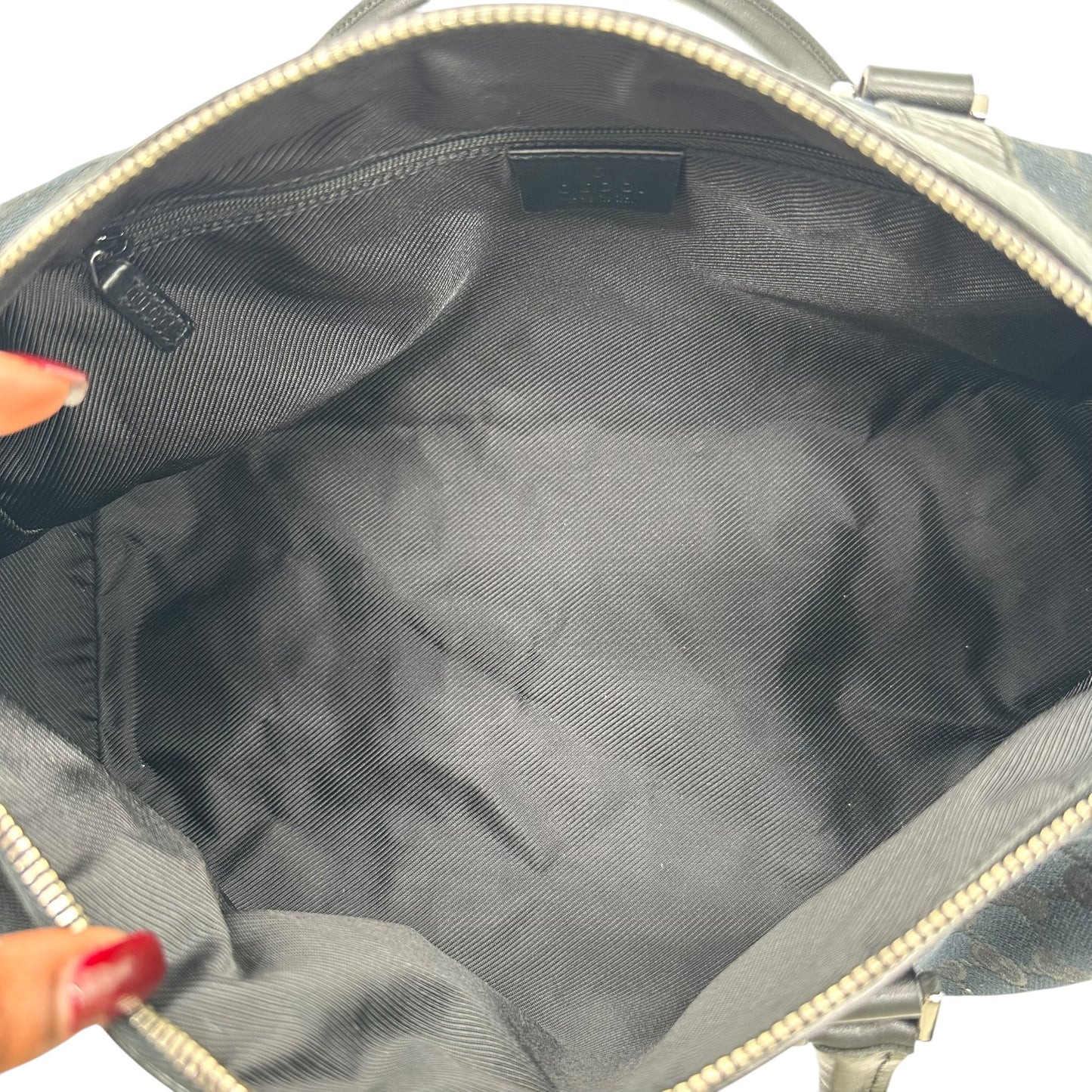 Gucci Black Monogram Boston Shoulder Bag