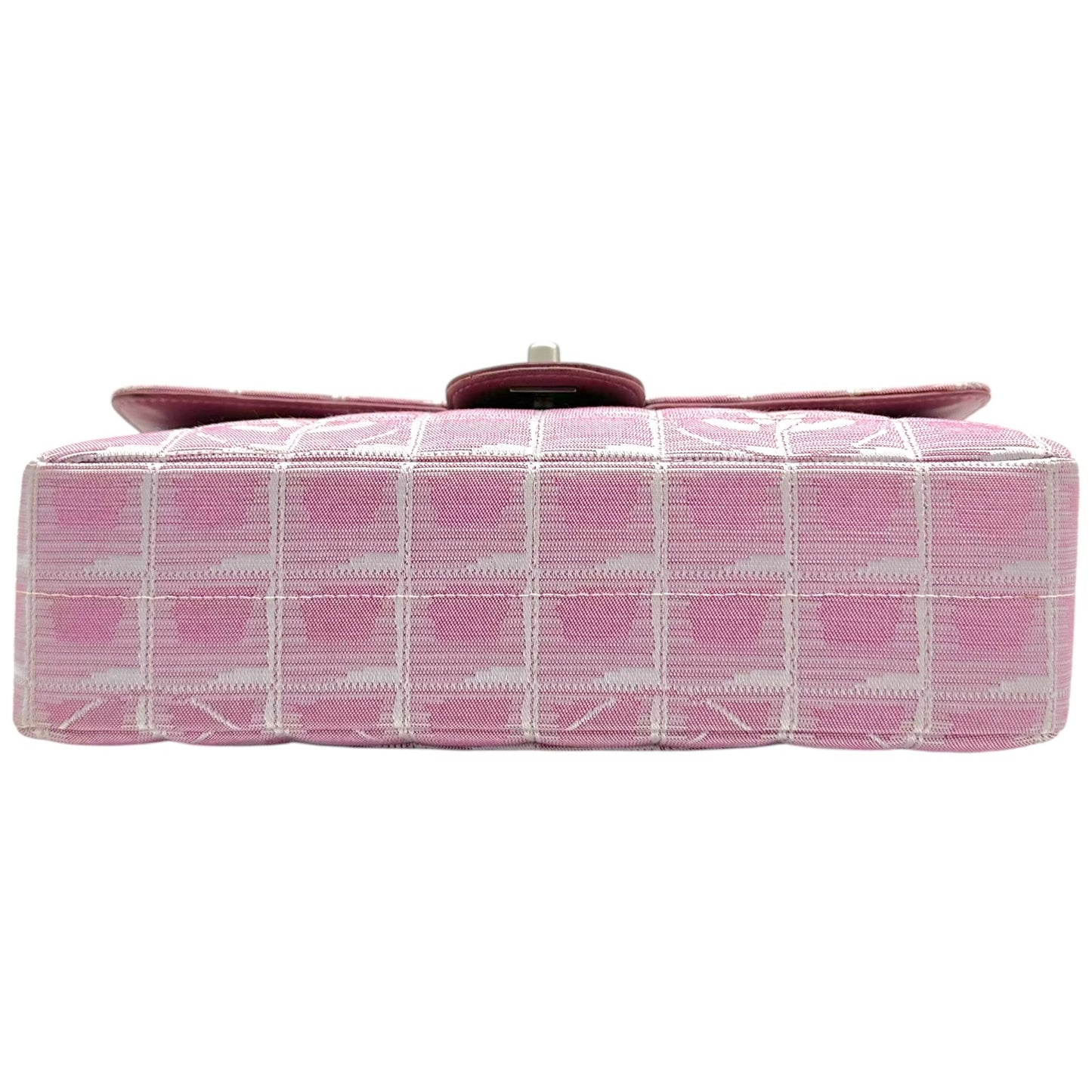Chanel Pink Canvas & Leather Travel Line Medium Flap Bag 2000-02