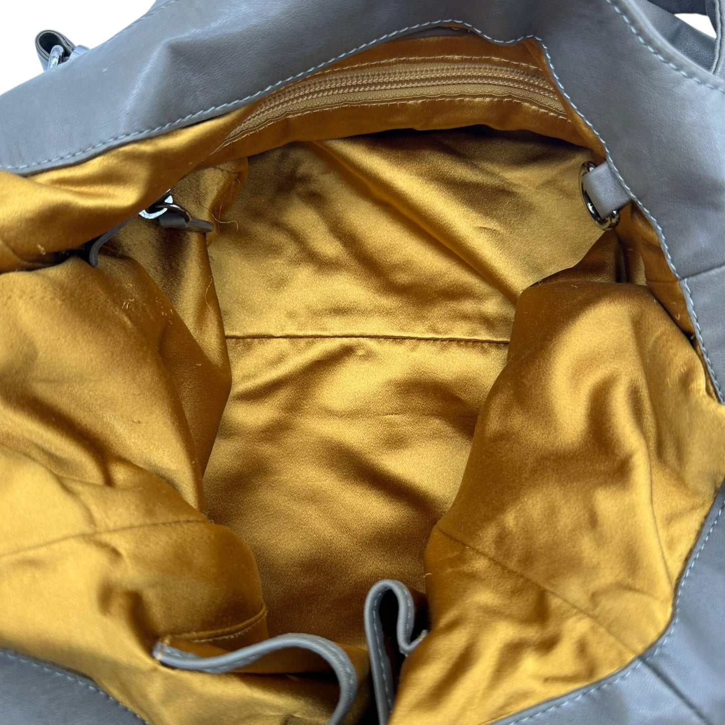 Celine Gray Lambskin Fringe Trim Hobo Bag