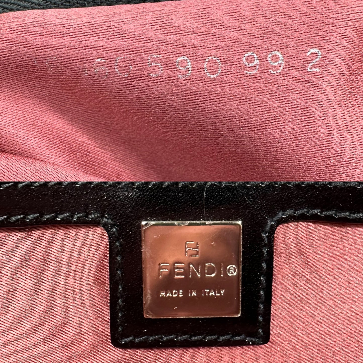 Fendi Patterned Wool Knint Baguette Bag