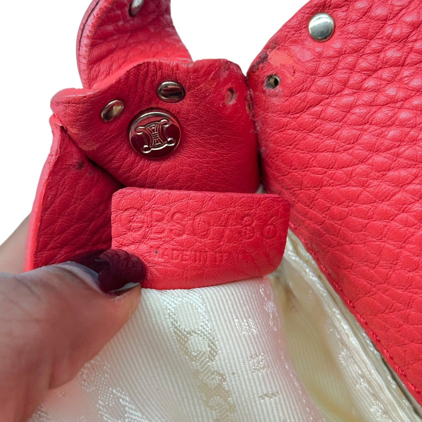 Celine Blood Orange Studded Shoulder Bag