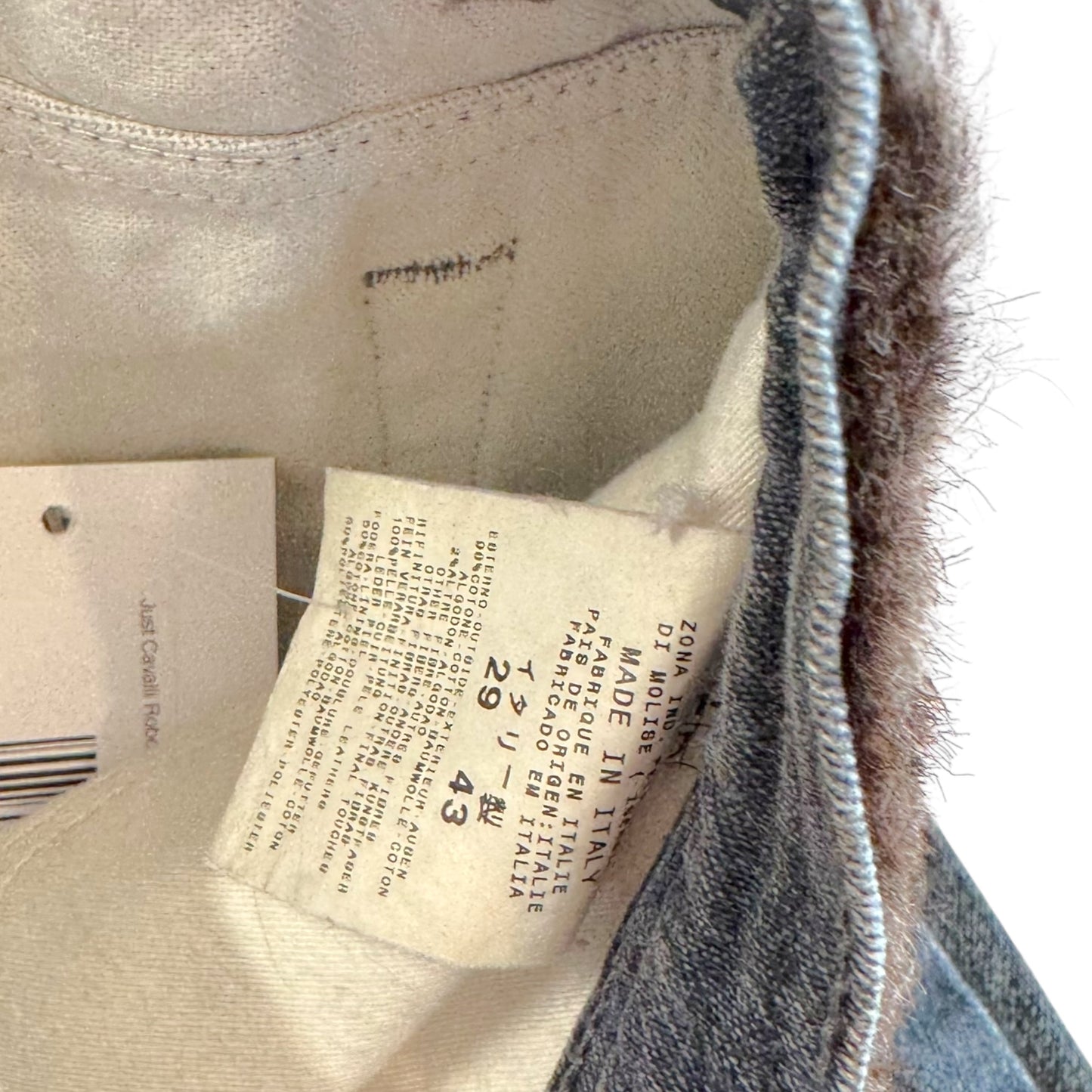 Just Cavalli Roberto Cavalli Fur Waistband Printed Jeans