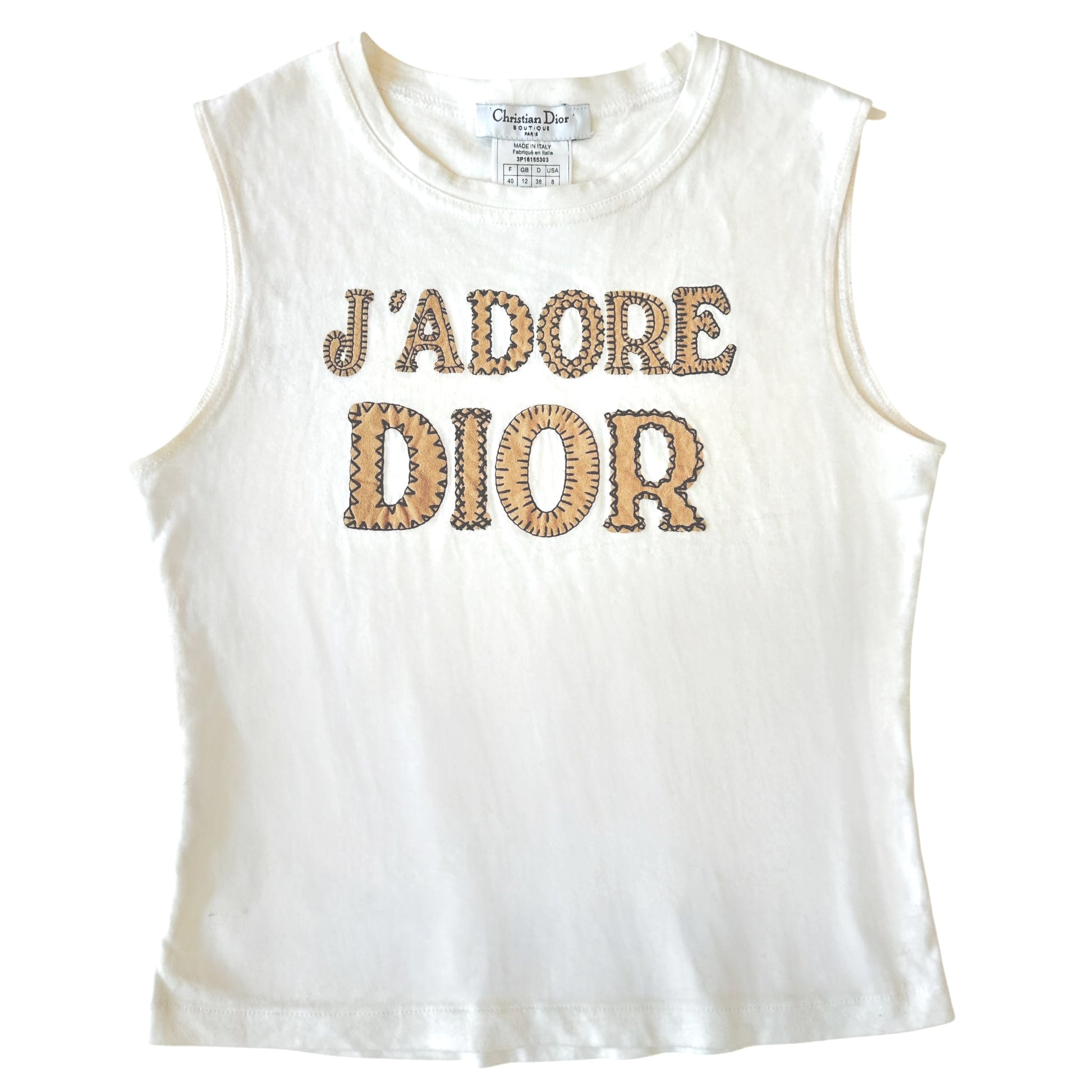 Christian Dior S/S 2003 J'Adore Dior Suede Patchwork Tank Top - Outfit Repeater