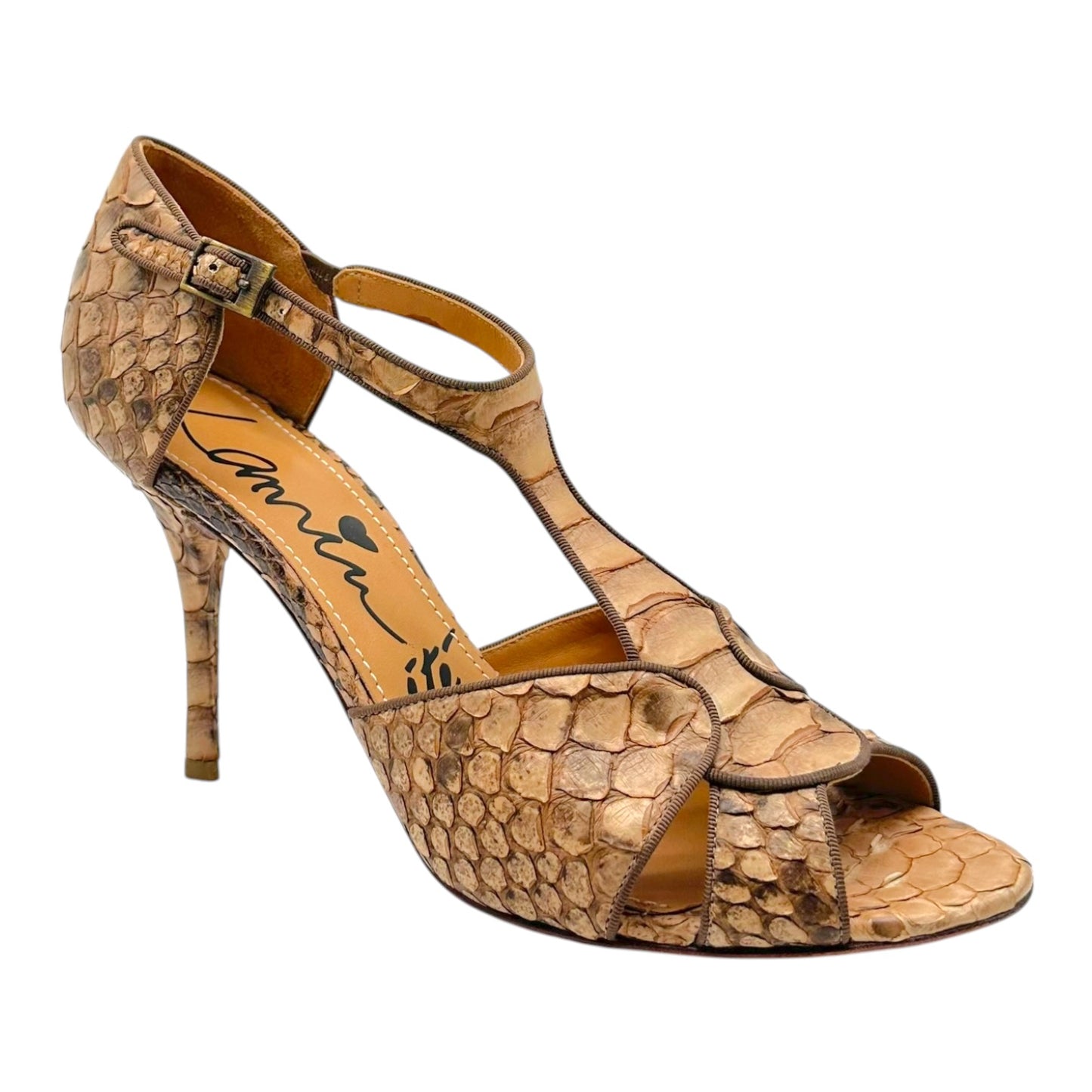 Lanvin 2011 Brown Python Sandal Heels