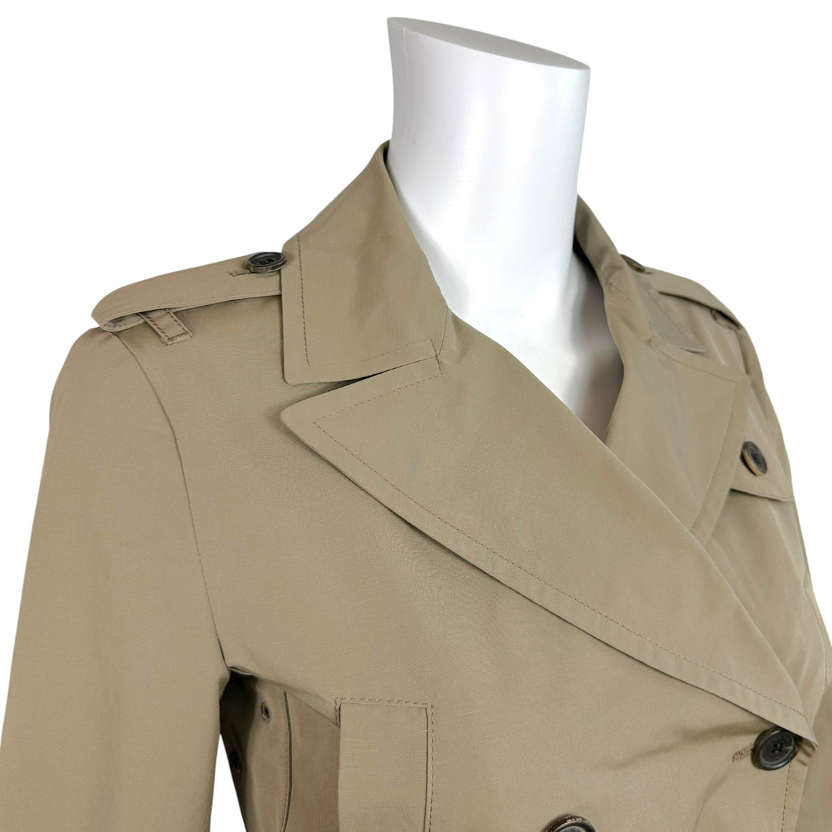 Prada Beige Mid-Length Trench Coat Double-Breasted XS