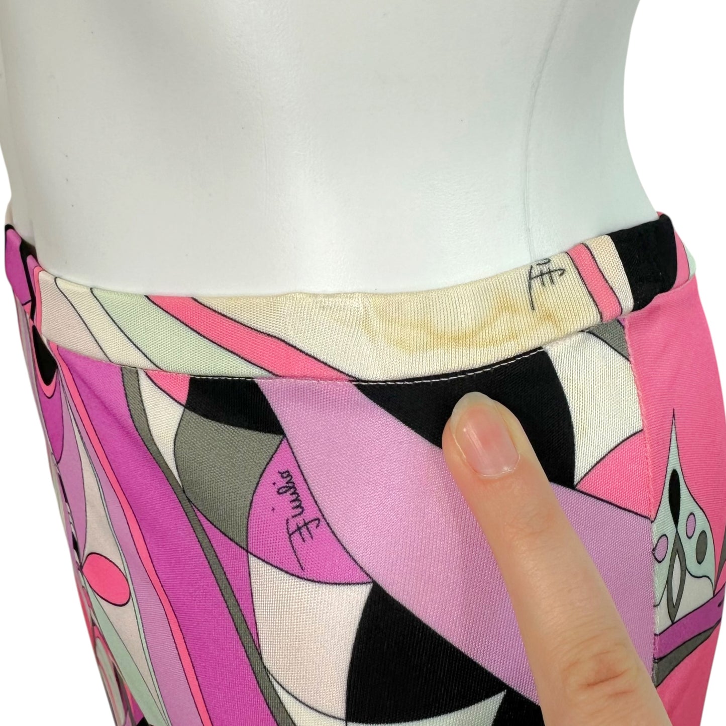 Emilio Pucci Pink & Purple Printed Silk Knit Strapless Maxi Dress
