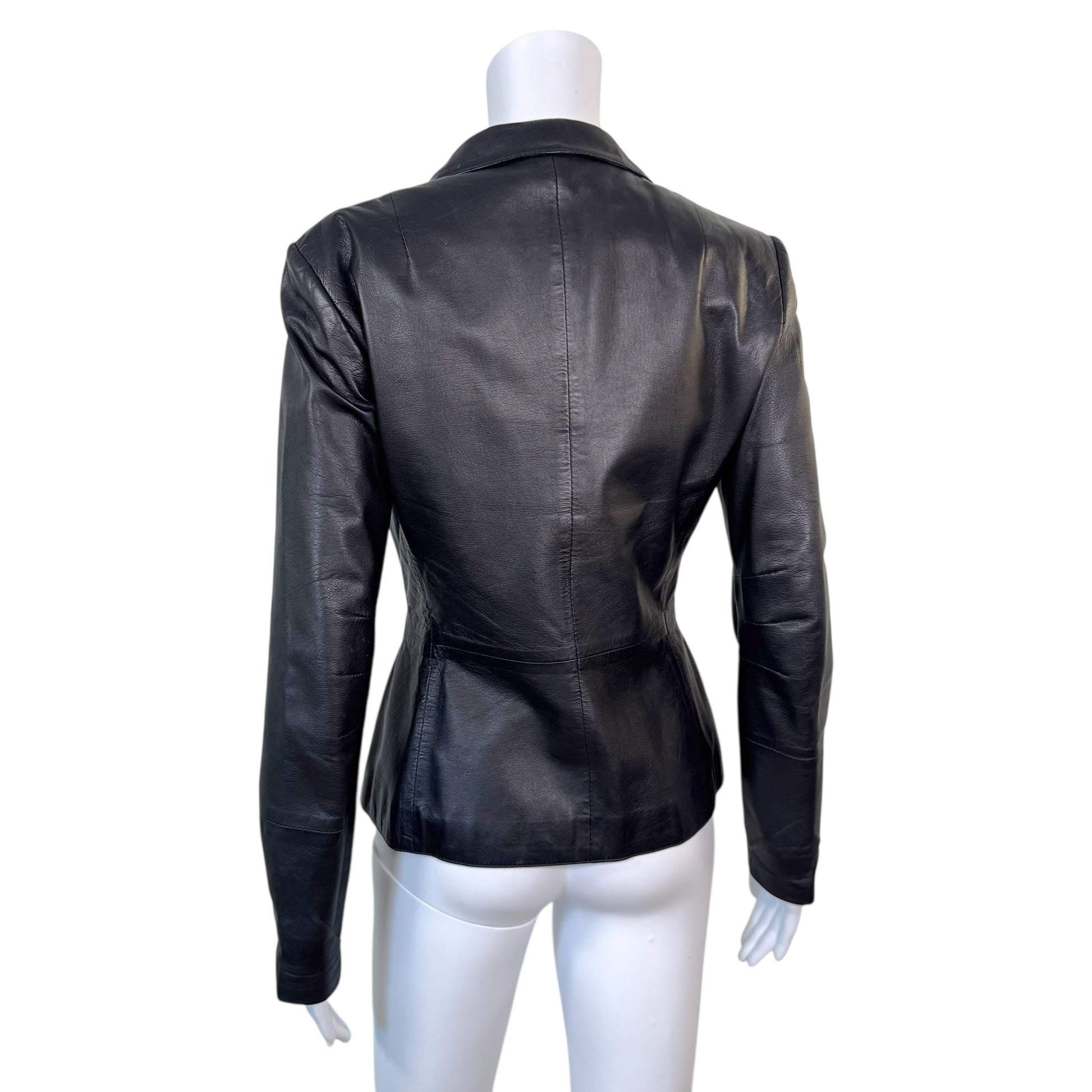 Dolce & Gabbana Black Leather Blazer Jacket - Outfit Repeater