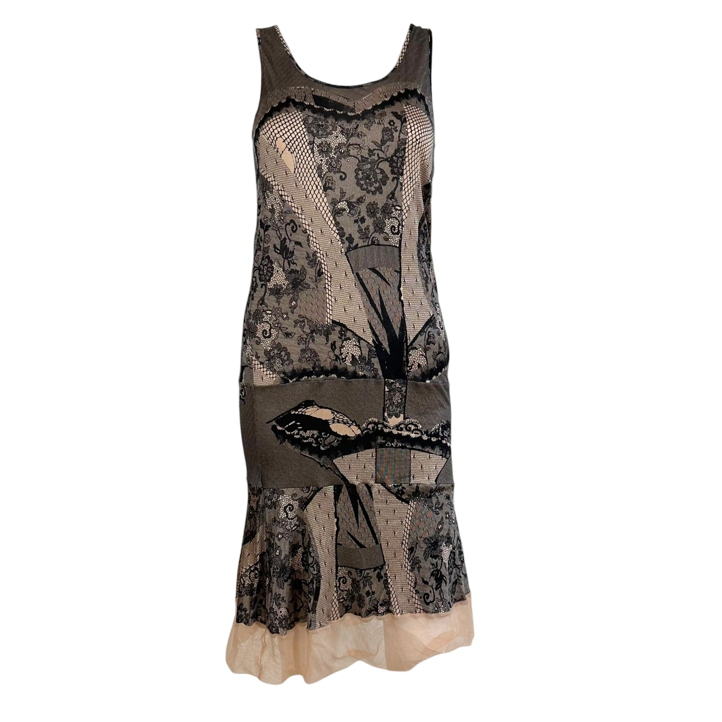 Christian Dior S/S 2006 Lingerie Lace Print Knit Silk Mini Dress