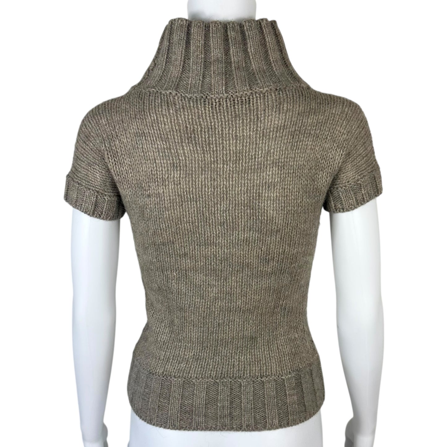 Dolce & Gabbana Gray Shortsleeve Turtleneck Knit Top