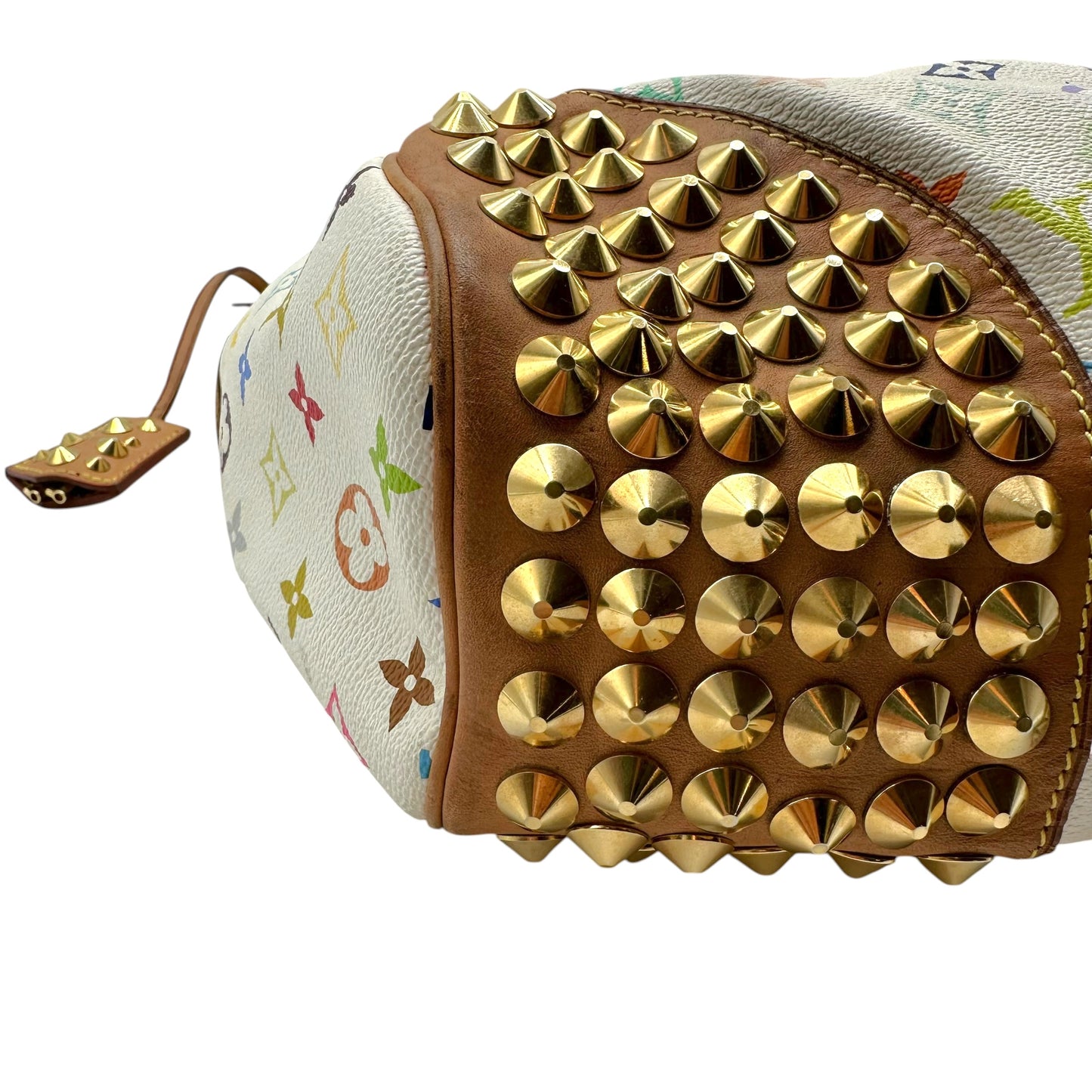 Louis Vuitton White Murakami Multicolor Studded Chrissie MM Hobo Bag