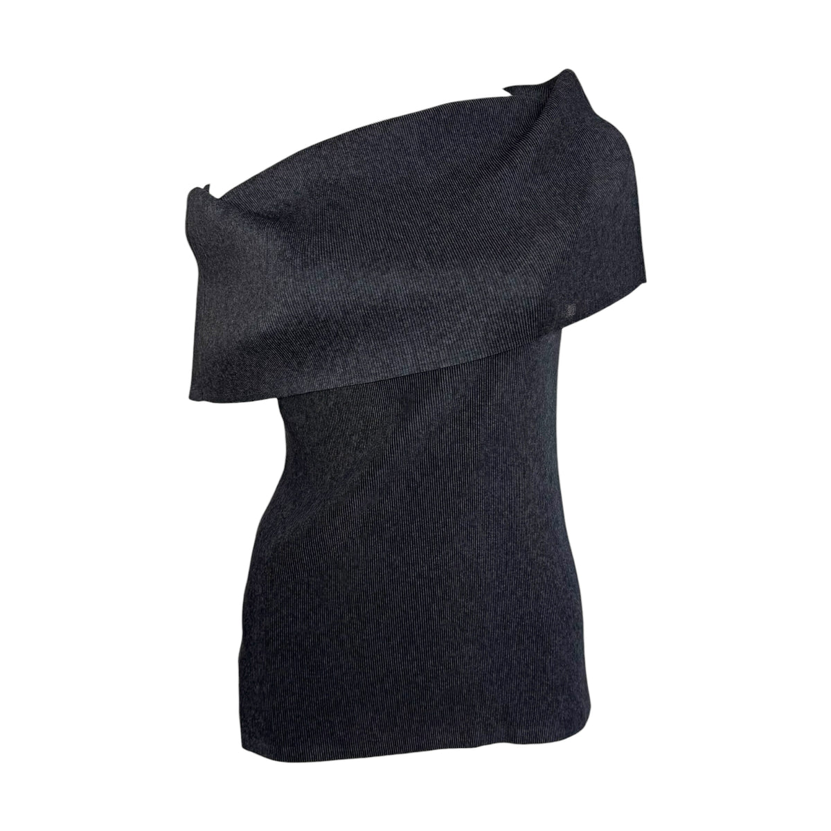 Issey Miyake Cut-Out High Neck Tank Heather Black