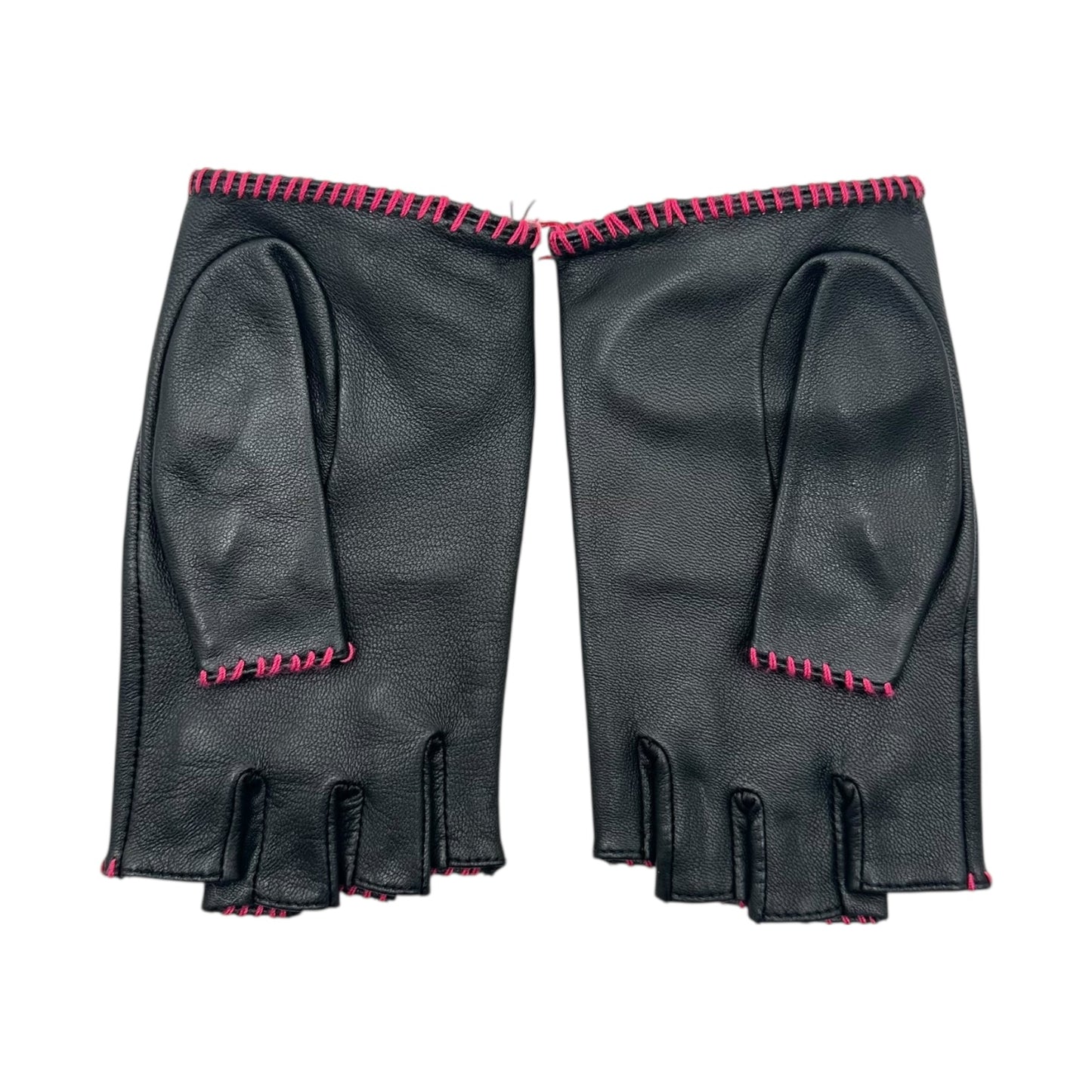 Vivienne Westwood Black & Pink Lambskin Fingerless Gloves NEW